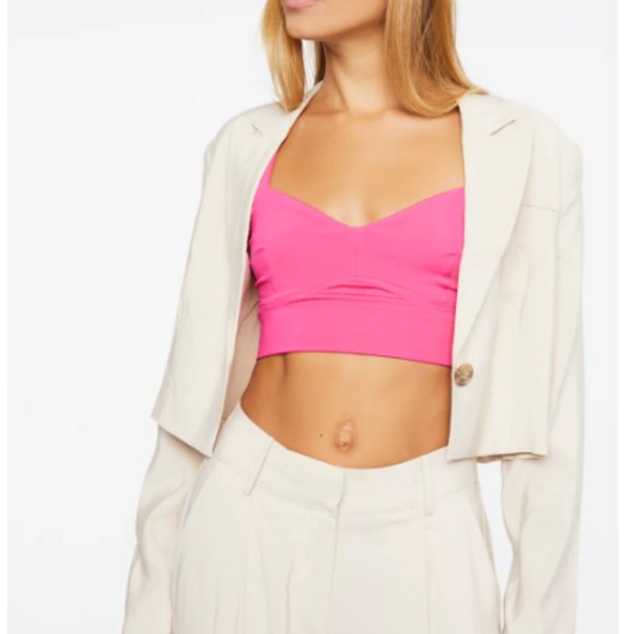 Forever 21 Cropped Blazer Size Small Cream NWT - Picture 4 of 8